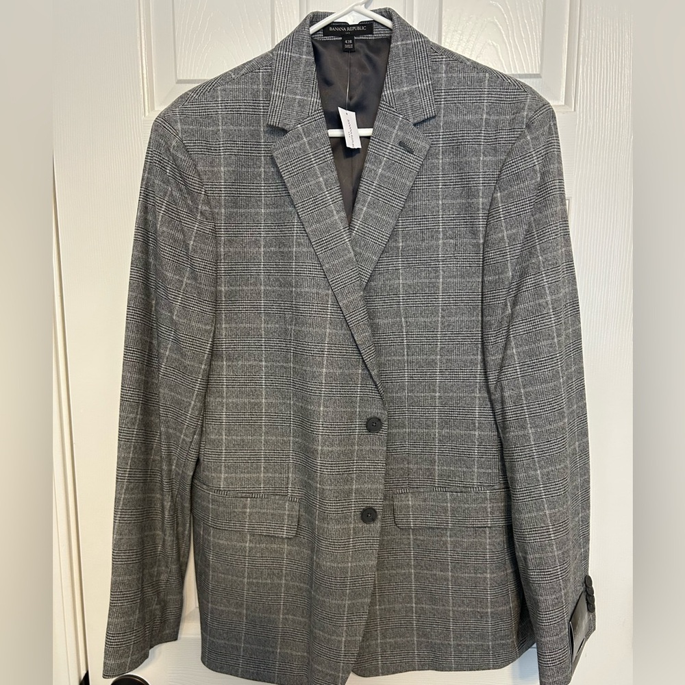 Banana Republic Grey Plaid Sportcoat